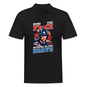4. Juli Baseball Home Of Free Weil Mutig - Männer Poloshirt - Schwarz - Vorne - Kai (181cm)