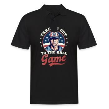 4. Juli Baseball zum Mitnehmen zum Ballspiel - Männer Poloshirt - Schwarz - Vorne - Kai (181cm)