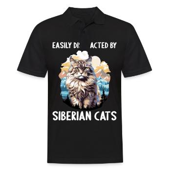 Chat Sibérien Sibirische Katze - Polo Homme - noir - Devant - Kai (181cm)
