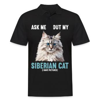 Chat Sibérien Sibirische Katze - Polo Homme - noir - Devant - Kai (181cm)