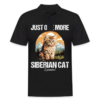 Siberian Cat Sibirische Katze - Männer Poloshirt - Schwarz - Vorne - Kai (181cm)