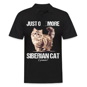 Siberian Cat Sibirische Katze - Männer Poloshirt - Schwarz - Vorne - Kai (181cm)