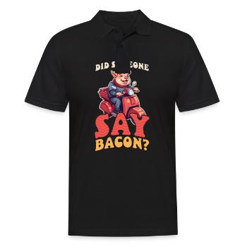 Speck Jemand sagt Speck - Männer Poloshirt - Schwarz - Vorne - Kai (181cm)