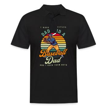 Papa De Baseball Deux Titres Papa Et Papa De Baseball - Polo Homme - noir - Devant - Kai (181cm)