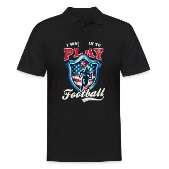 4. Juli Fußball geboren, um Fußball zu spielen - Männer Poloshirt - Schwarz - Vorne - Kai (181cm)