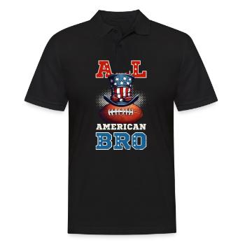 4. Juli Fußball All American Bro - Männer Poloshirt - Schwarz - Vorne - Kai (181cm)