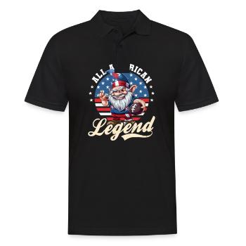 4 juillet Football All American Legend - Polo Homme - noir - Devant - Kai (181cm)