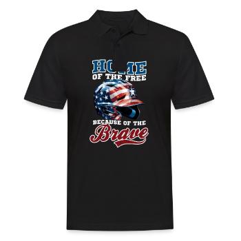 4. Juli Baseball Home Of Free Weil Mutig - Männer Poloshirt - Schwarz - Vorne - Kai (181cm)