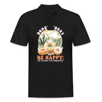 Amateur de beignets Une philosophie sucrée - Polo Homme - noir - Devant - Kai (181cm)