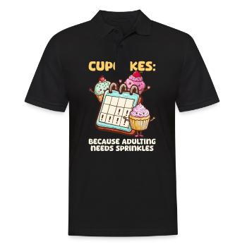 Cupcake-Liebhaber, weil das Erwachsenwerden braucht - Männer Poloshirt - Schwarz - Vorne - Kai (181cm)