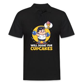 L’amateur de cupcakes s’accroupira pour les cupcakes - Polo Homme - noir - Devant - Kai (181cm)