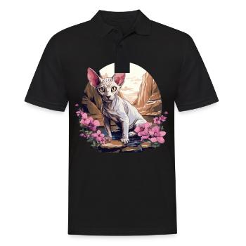 Sphynx Kätzchen Sphynx Katze - Männer Poloshirt - Schwarz - Vorne - Kai (181cm)