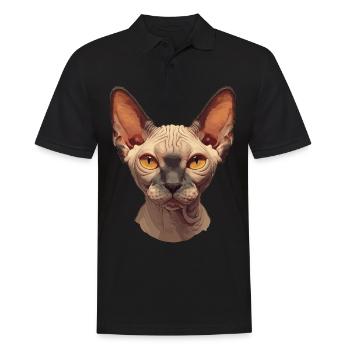 Sphynx Kätzchen Sphynx Katze - Männer Poloshirt - Schwarz - Vorne - Kai (181cm)