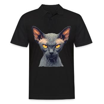 Sphynx Kätzchen Sphynx Katze - Männer Poloshirt - Schwarz - Vorne - Kai (181cm)
