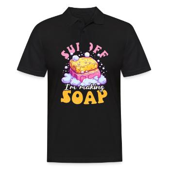 Soap Making Sud Off I'm Making Soap - Men's Polo Shirt - black - Front - Kai (181cm)