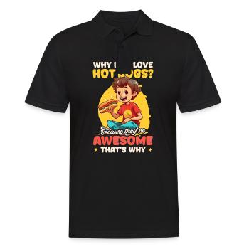 Les hot-dogs parce qu’ils sont géniaux - Polo Homme - noir - Devant - Kai (181cm)