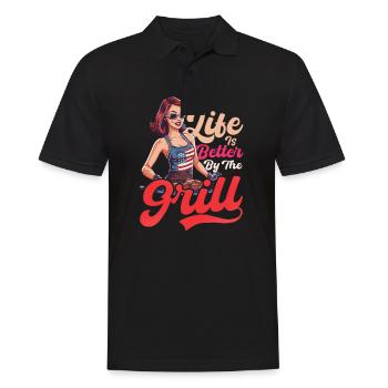 4 juillet BBQ Better By The Grill - Polo Homme - noir - Devant - Kai (181cm)