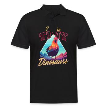 Chicken Farmer Raise Tiny Dinosaurs - Men's Polo Shirt - black - Front - Kai (181cm)