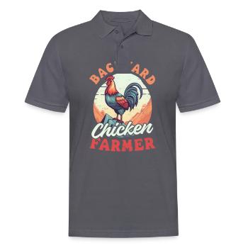 Chicken Farmer Backyard Chicken Farmer - Men's Polo Shirt - charcoal grey - Front - Nico (186cm)