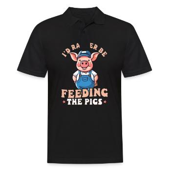 L’éleveur de porcs préfère nourrir les porcs - Polo Homme - noir - Devant - Kai (181cm)