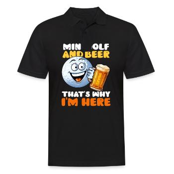 Minigolf und Bier Ich bin hier - Männer Poloshirt - Schwarz - Vorne - Kai (181cm)