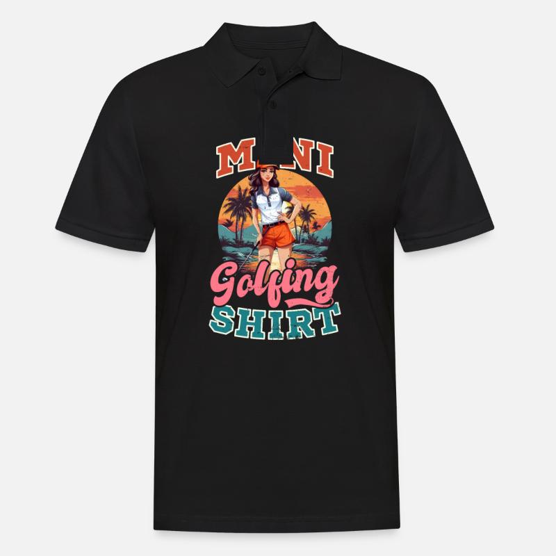 Minigolf-Outfit - Männer Poloshirt - Schwarz