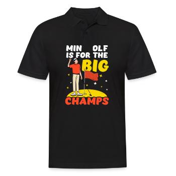 Minigolf ist für die großen Champions - Männer Poloshirt - Schwarz - Vorne - Kai (181cm)