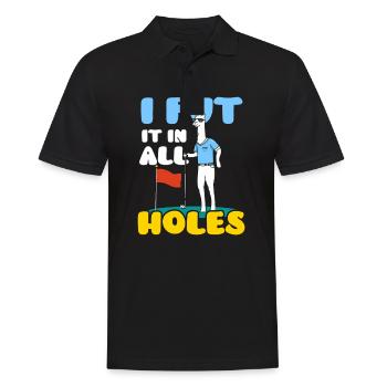 Minigolf I Put It In All Holes - Men's Polo Shirt - black - Front - Kai (181cm)