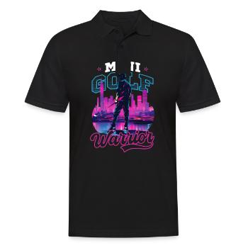 Minigolf-Krieger - Männer Poloshirt - Schwarz - Vorne - Kai (181cm)