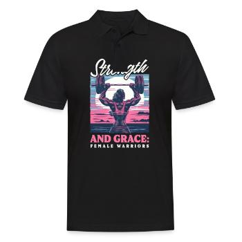 Weibliche Bodybuilderin Stärke Grace Weibliche Krieger - Männer Poloshirt - Schwarz - Vorne - Kai (181cm)