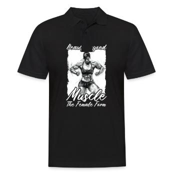 Weibliche Bodybuilderin Schönheit jenseits der Muskeln - Männer Poloshirt - Schwarz - Vorne - Kai (181cm)