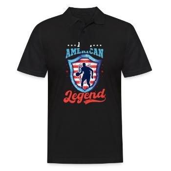 4. Juli Basketball All American Legend - Männer Poloshirt - Schwarz - Vorne - Kai (181cm)