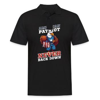 4. Juli Basketball American Patriot - Männer Poloshirt - Schwarz - Vorne - Kai (181cm)