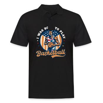 4. Juli Basketball geboren, um Basketball zu spielen - Männer Poloshirt - Schwarz - Vorne - Kai (181cm)