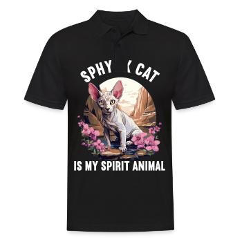 Sphynx Kitten Sphynx Cat - Men's Polo Shirt - black - Front - Kai (181cm)