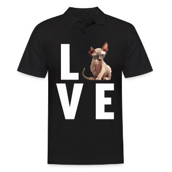 Sphynx Kitten Sphynx Cat - Men's Polo Shirt - black - Front - Kai (181cm)