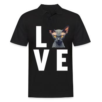 Sphynx Kätzchen Sphynx Katze - Männer Poloshirt - Schwarz - Vorne - Kai (181cm)
