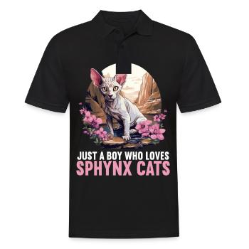 Sphynx Kitten Sphynx Cat - Men's Polo Shirt - black - Front - Kai (181cm)