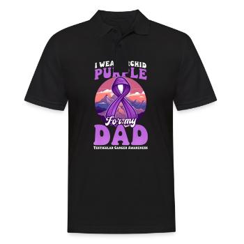 Sensibilisation au cancer des testicules porter du violet pour papa - Polo Homme - noir - Devant - Kai (181cm)