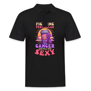 La sensibilisation au cancer des testicules reste sexy - Polo Homme - noir - Devant - Kai (181cm)