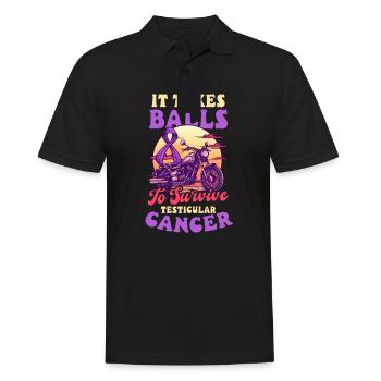 La sensibilisation au cancer des testicules prend des balles pour survivre - Polo Homme - noir - Devant - Kai (181cm)
