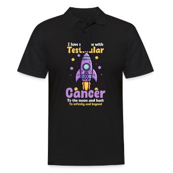 Sensibilisation au cancer des testicules, amour à la lune et retour - Polo Homme - noir - Devant - Kai (181cm)