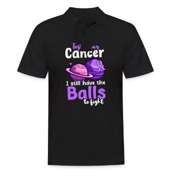 La sensibilisation au cancer des testicules est toujours à combattre - Polo Homme - noir - Devant - Kai (181cm)