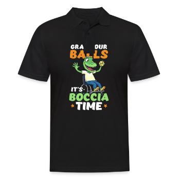 Boccia Player Grab Balls Boccia Time - Men's Polo Shirt - black - Front - Kai (181cm)