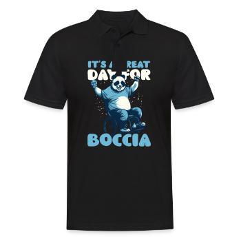 Boccia Player Great Day For Boccia - Men's Polo Shirt - black - Front - Kai (181cm)