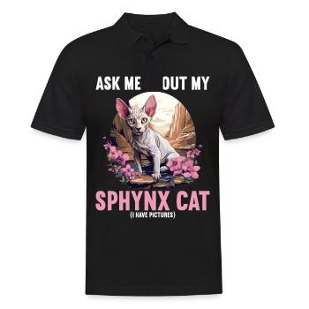Sphynx Kätzchen Sphynx Katze - Männer Poloshirt - Schwarz - Vorne - Kai (181cm)