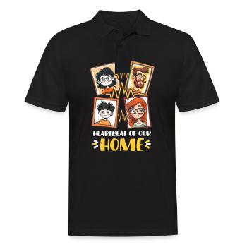 Krankenschwester Mama Herzschlag unseres Hauses - Männer Poloshirt - Schwarz - Vorne - Kai (181cm)