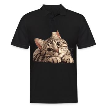Tabby Kitten Tabby Cat - Men's Polo Shirt - black - Front - Kai (181cm)