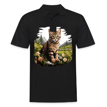 Tabby Kitten Tabby Cat - Men's Polo Shirt - black - Front - Kai (181cm)