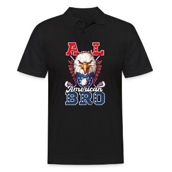 4. Juli Golf All American Bro Eagle - Männer Poloshirt - Schwarz - Vorne - Kai (181cm)